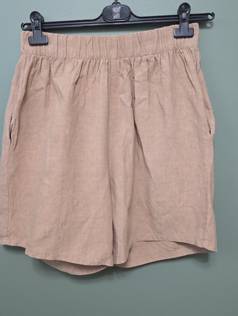Women’s 100% Linen Shorts - Taupe Sz L